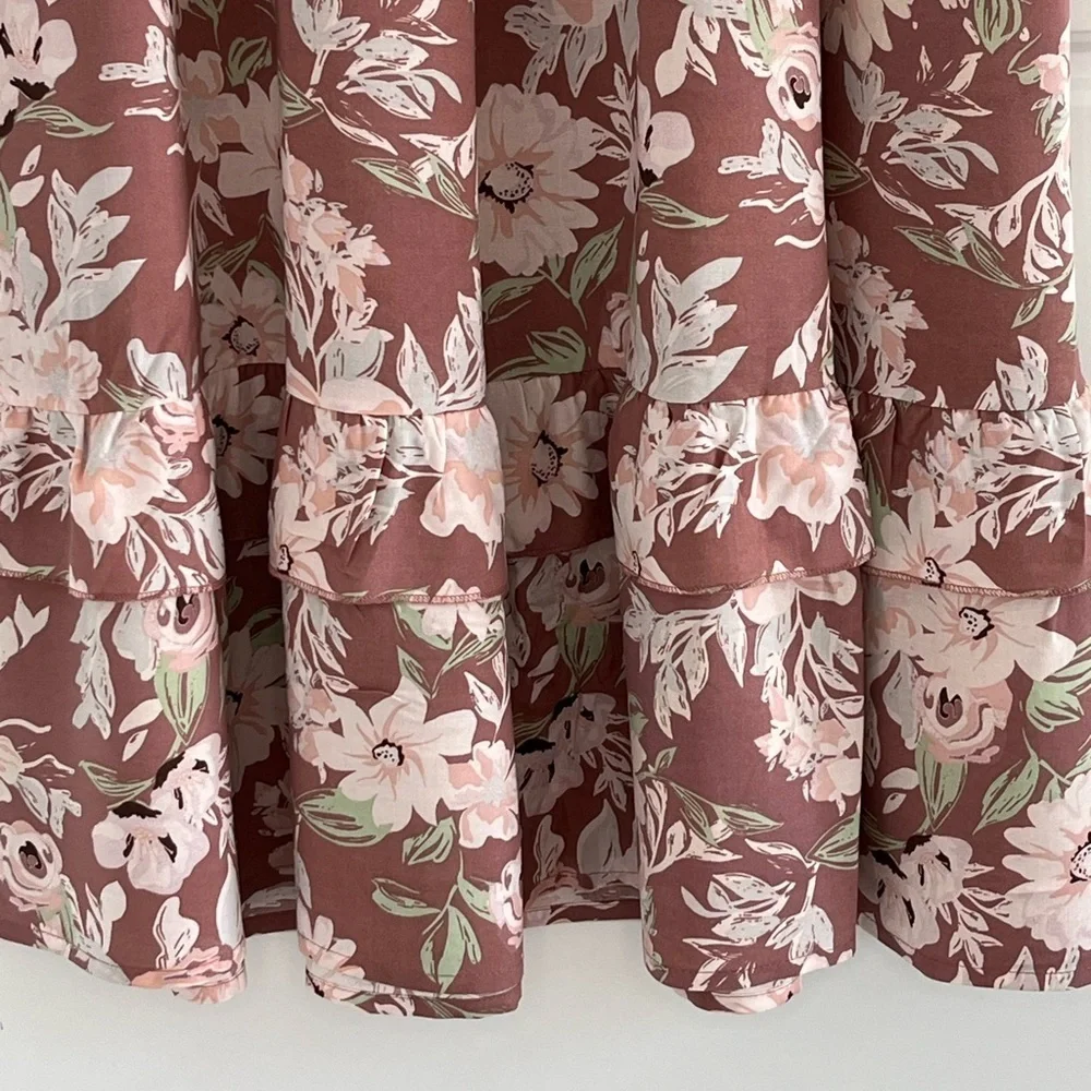 Luna Skies Cottagecore Womens Floral Maxi Skirt Size Small Lightweight Boho